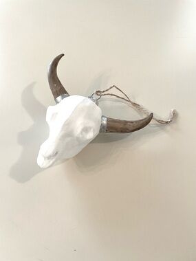 Rustic Longhorn Head Christmas Ornament